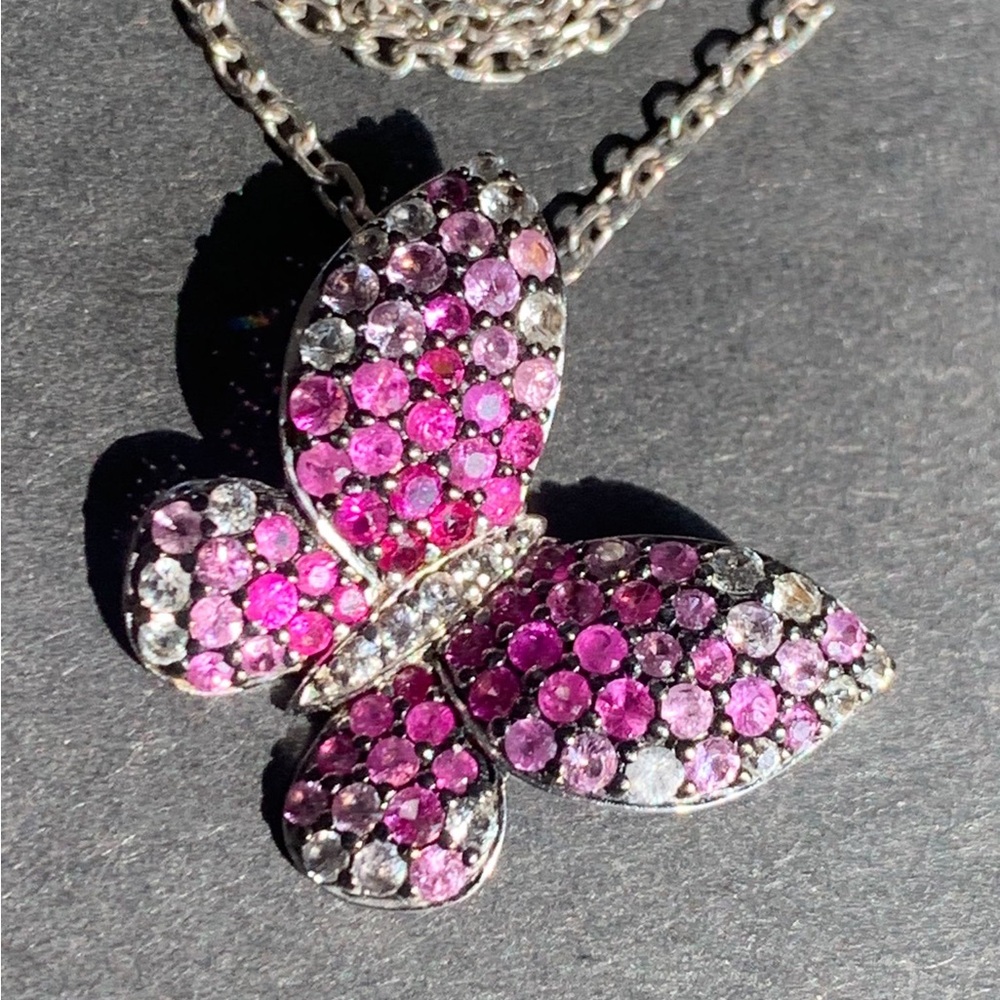 Effy pink sapphire pendant in 925 silver